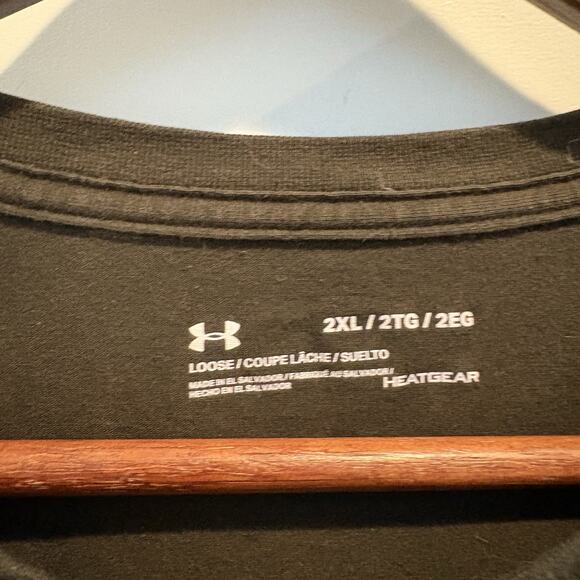 Under Armour T Shirt Mens 2XL Army GreenUSA Flag Loose Heatgear Patriotic - Picture 2 of 10